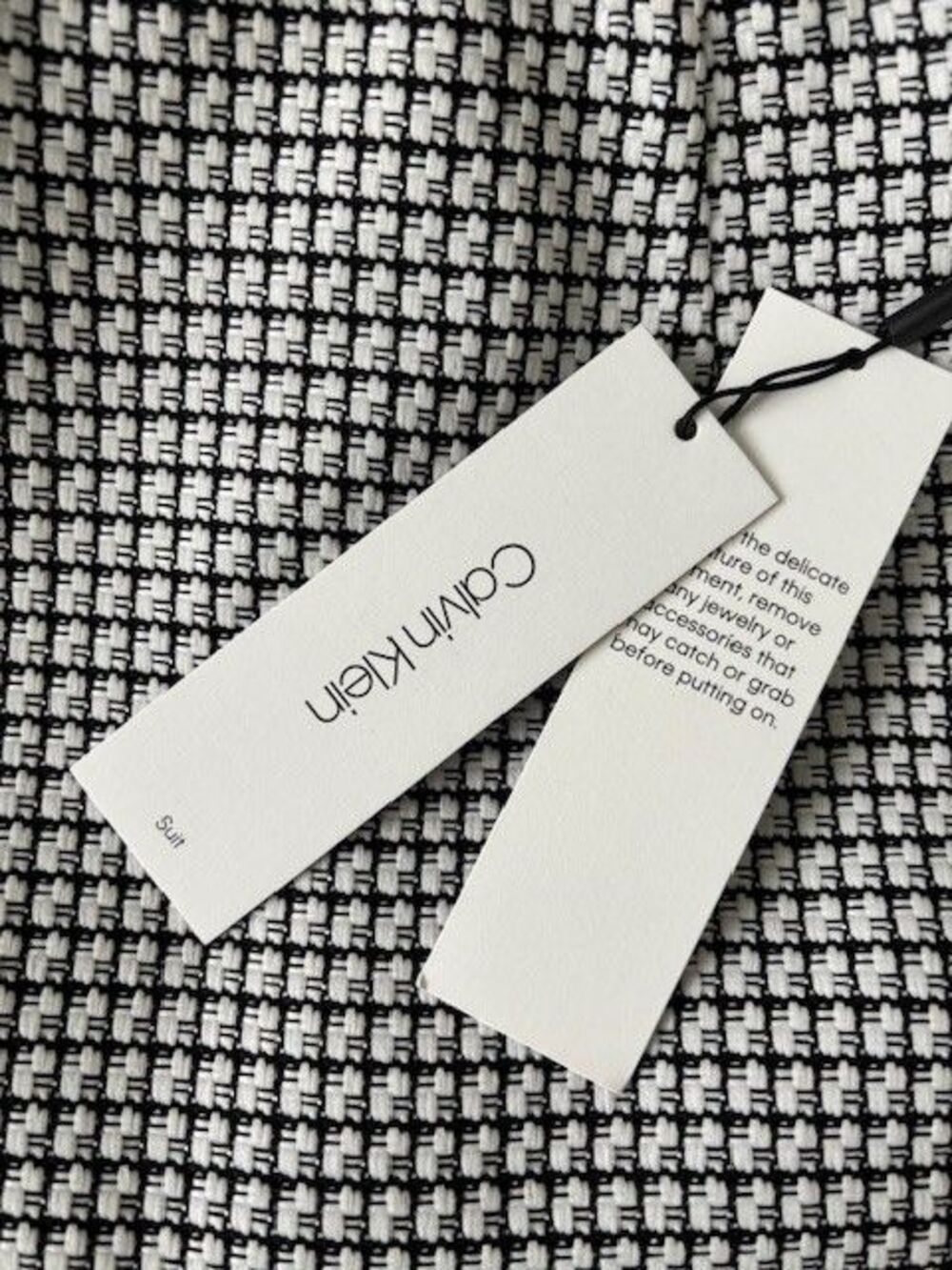 Calvin Klein Black/White Houndstooth Pencil Skirt Sz 6, Fully Lined, Vented NWT - Picture 8 of 8